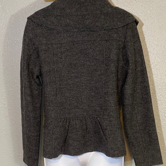 Valerie Bertinelli 100% Wool Charcoal Gray Button-Up Blazer - Picture 5 of 8